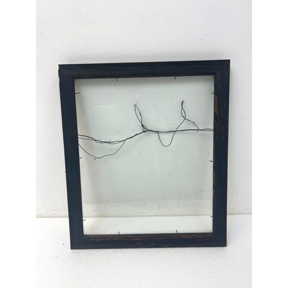 Vintage Dark Stained Wood Picture Frame country photo wall art hanger Fits 10x12